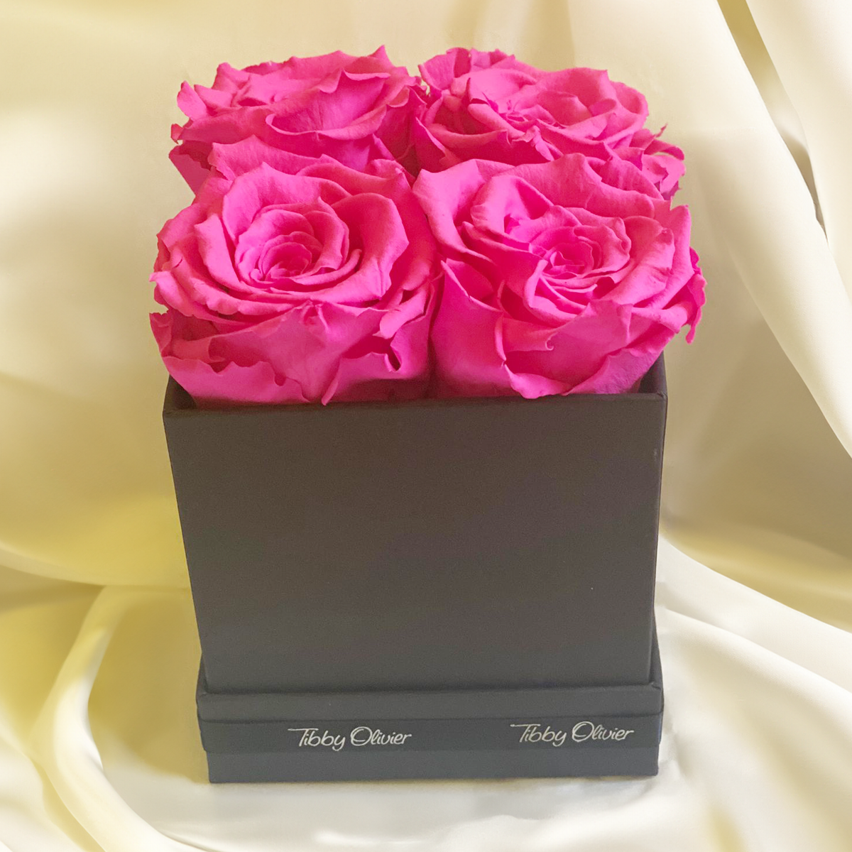 4 Piece Immortelle Rose Blossom Box Hot Pink, Eternal Rose, Everlasting Roses, Birthday